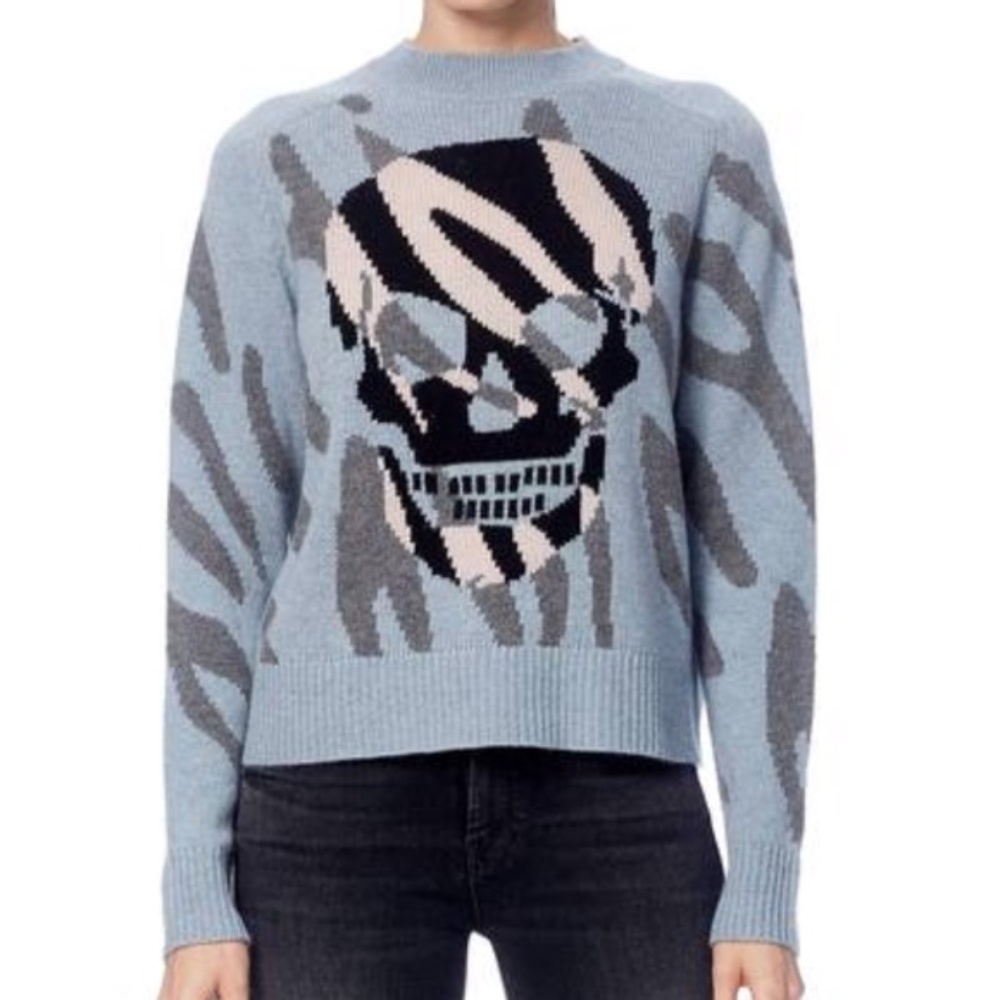 Skull Cashmere Jaden Skull and Animal Print Sweater Size Small